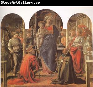 Fra Filippo Lippi Virgin and Child Surrounded by Angels with (mk05)